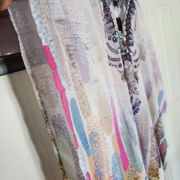 Ashley Stewart Ana & Rose Collab Rhinestone Print Plus Size Caftan - Picture 6 of 10